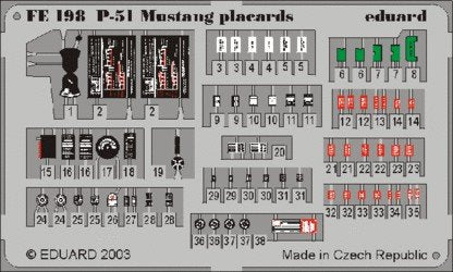 Plaques Eduard FE198 P-51 1/48