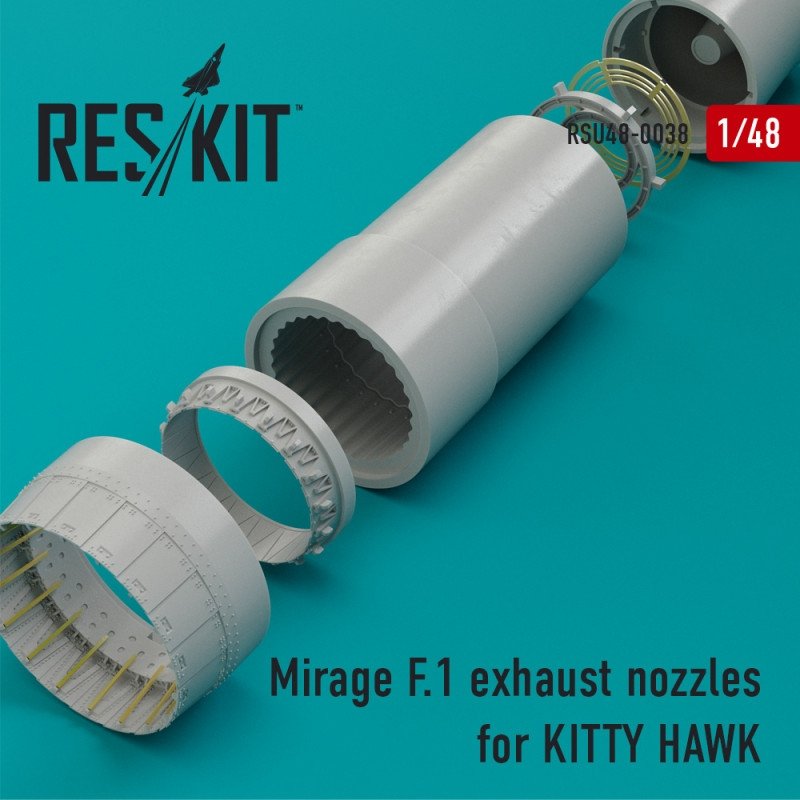 RESKIT RSU48-0038 Buses d'échappement Mirage F.1 pour maquette Kitty Hawk 1/48