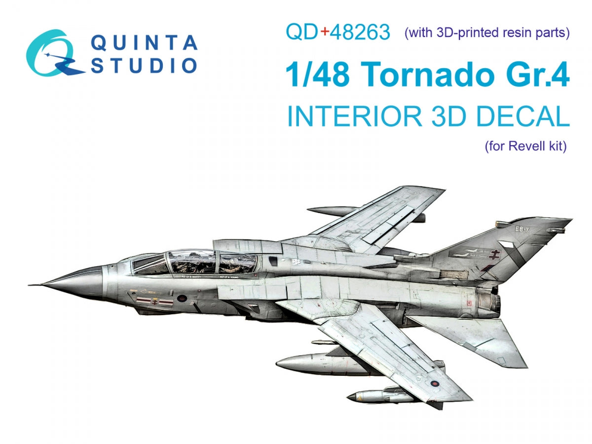 Intérieur imprimé en 3D et coloré sur papier décalcomanie (Revell) de Quinta Studio QD+48263 Tornado GR.4 (avec pièces en résine imprimées en 3D) 1/48