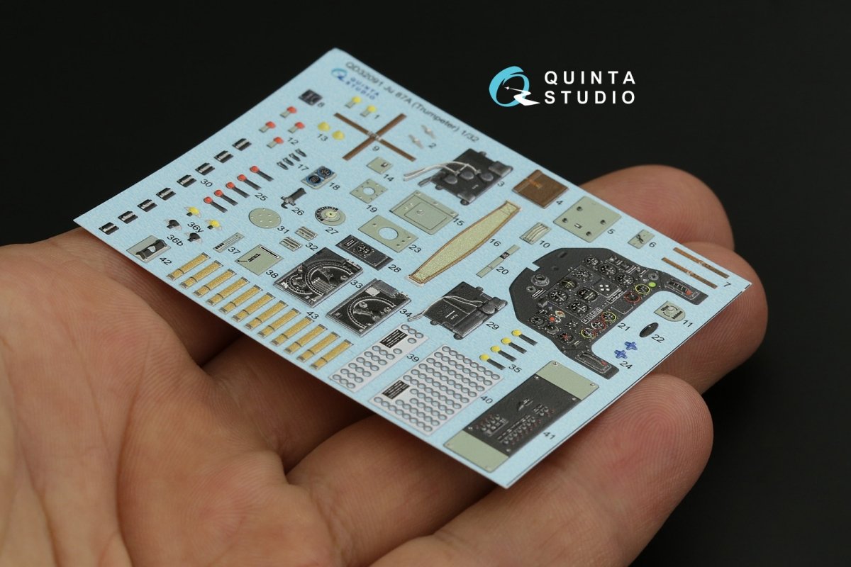 Intérieur imprimé en 3D et coloré sur papier décalcomanie Quinta Studio QD32091 Ju 87A (Trumpeter) 1/32 – Bild 5