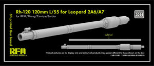 Maquette Rye Field 2095 Rh-120 120 mm L/55 pour Leopard 2A6/A7 (RFM MENG Tamiya Border) 1/35