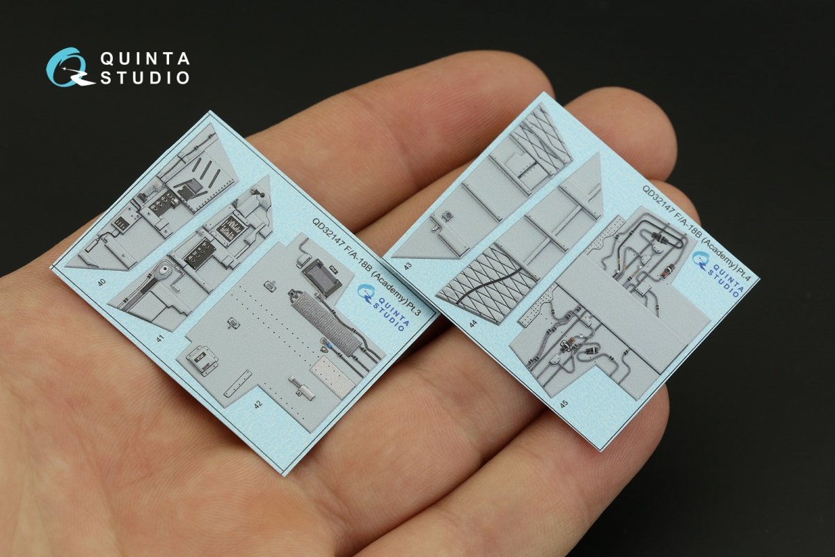 Intérieur imprimé en 3D et coloré sur papier décalcomanie Quinta Studio QD32147 F/A-18B (Academy) 1/32 – immagine 5