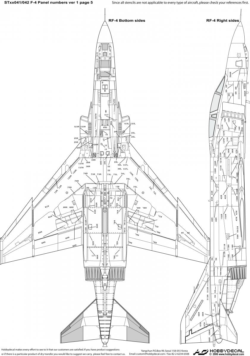 Décalcomanies HobbyDecal ST48041V1 F-4 Numéros de panneau Police de pochoir noire version 1 1/48 – immagine 6