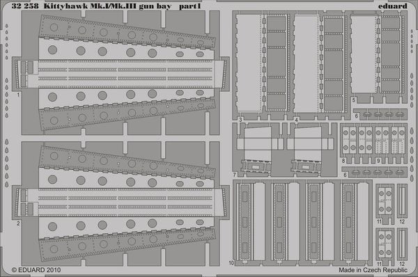 Eduard 32258 Kittyhawk Mk.I/Mk.III gun bay HASEGAWA 1/32 – zdjęcie 3