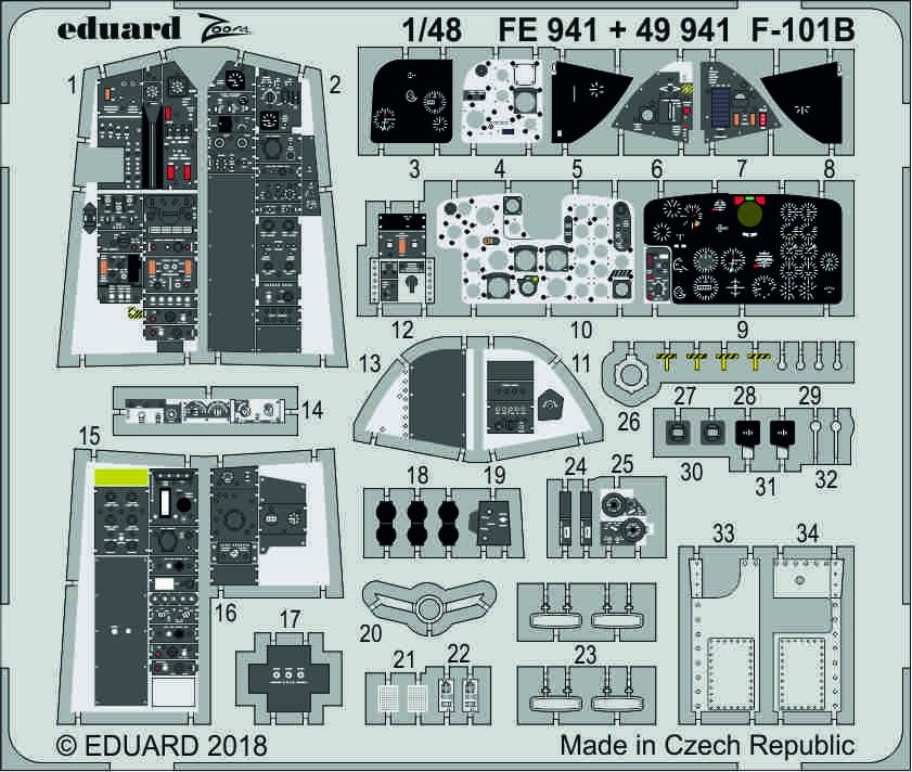 Intérieur du F-101B Eduard 49941 au 1/48 KITTY HAWK