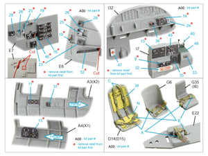 Intérieur imprimé en 3D et coloré sur papier décalcomanie pour Boeing B-17F (Quinta Studio QD48542, HK models, Eduard) à l&amp;#39;échelle 1/48 – immagine 3
