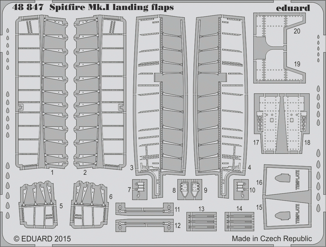 Eduard 48847 Spitfire Mk. et volets d&amp;#39;atterrissage 1/48 Airfix