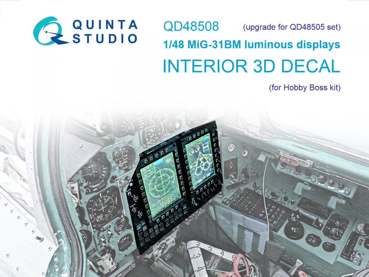 Quinta Studio QD48508 Écrans lumineux MiG-31BM pour coffrets QD48505/QDS-48505 (Hobby Boss) 1/48