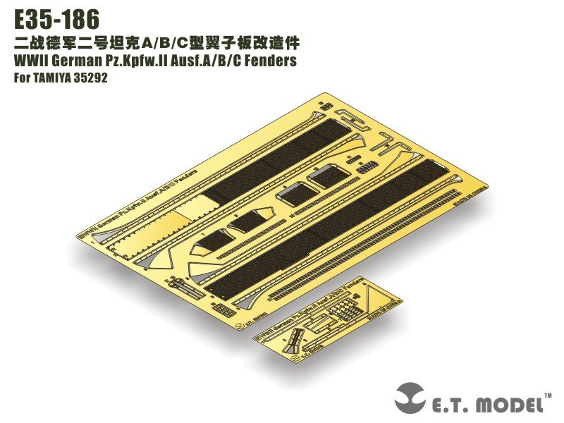 ET Model E35-186 WWII German Pz.Kpfw.II Ausf.A/B/C Fenders (For TAMIYA 35292) (1/35)