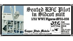 Modèle réduit Copper State Models F32-038 : Pilote RFC assis en combinaison Sidcot, échelle 1/32
