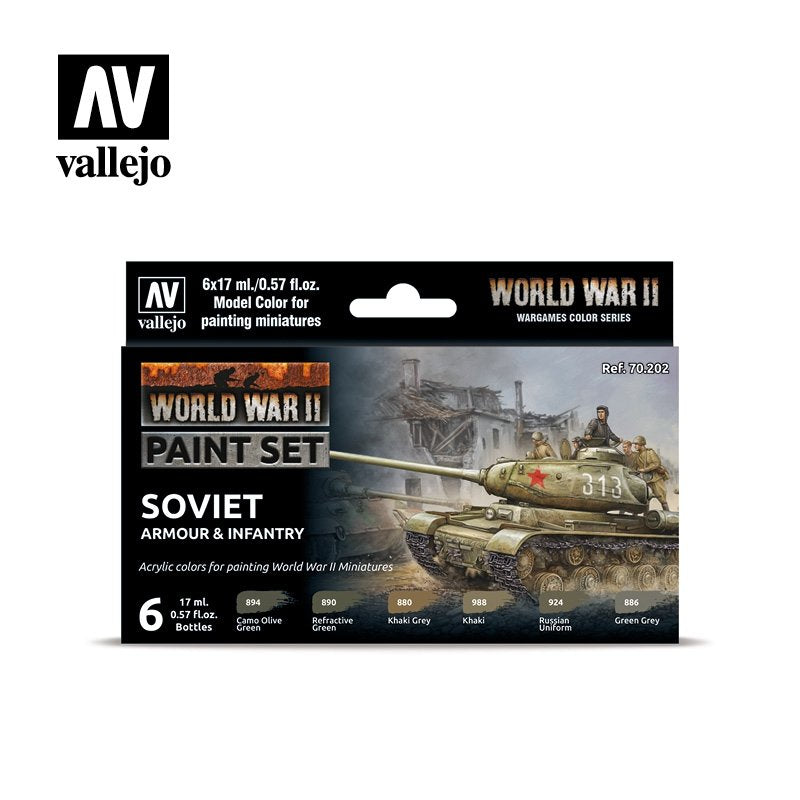Vallejo 70202 Blindés et infanterie soviétiques de la Seconde Guerre mondiale 6x17ml