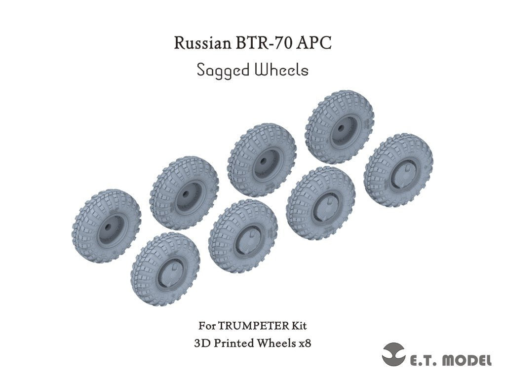 ET Model P35-128 Roues affaissées pour le kit Trumpeter 1/35 du BTR-70 APC russe