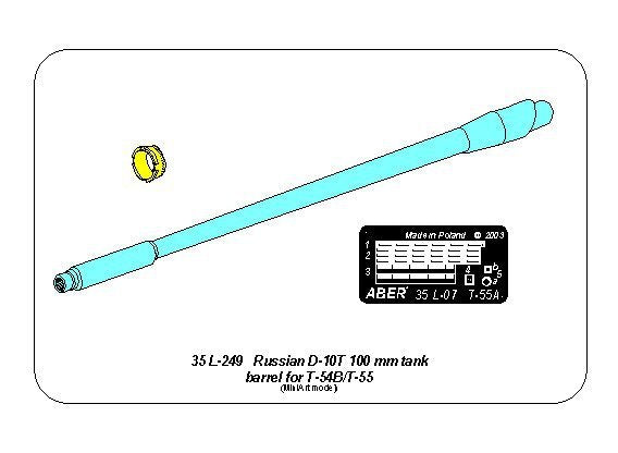 Canon de char russe D-10T 100 mm Aber 35L-249 pour T-54B/T-55 (1/35)