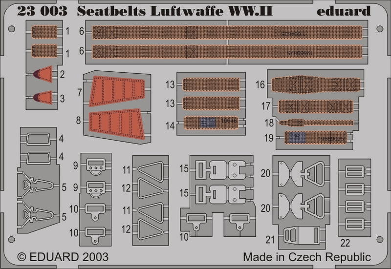 Eduard 23003 Seatbelts Luftwaffe WWII 1/24