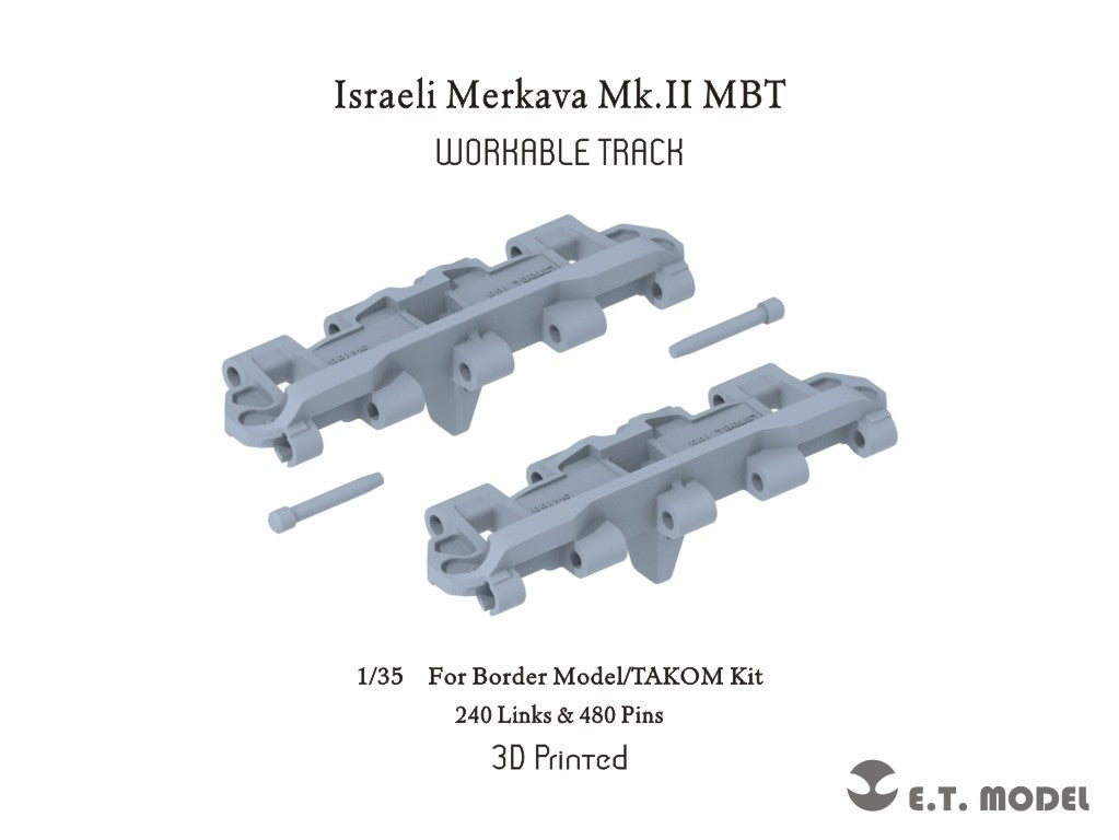 ET Model P35-402 Maquette de char de combat principal israélien Merkava Mk.II, chenilles fonctionnelles pour maquette Border Model/TAKOM au 1/35