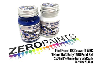 Kit de peinture Zero Paints ZP-1518 Ford Escort RS Cosworth WRC « Usine » RAC Rally 1998 (2 x 30 ml)