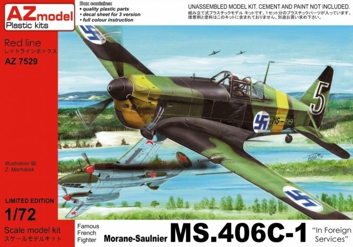 AZmodel AZ7529 Morane-Saulnier MS.406C-1 &amp;quot;Dans les services extérieurs&amp;quot; 1/72
