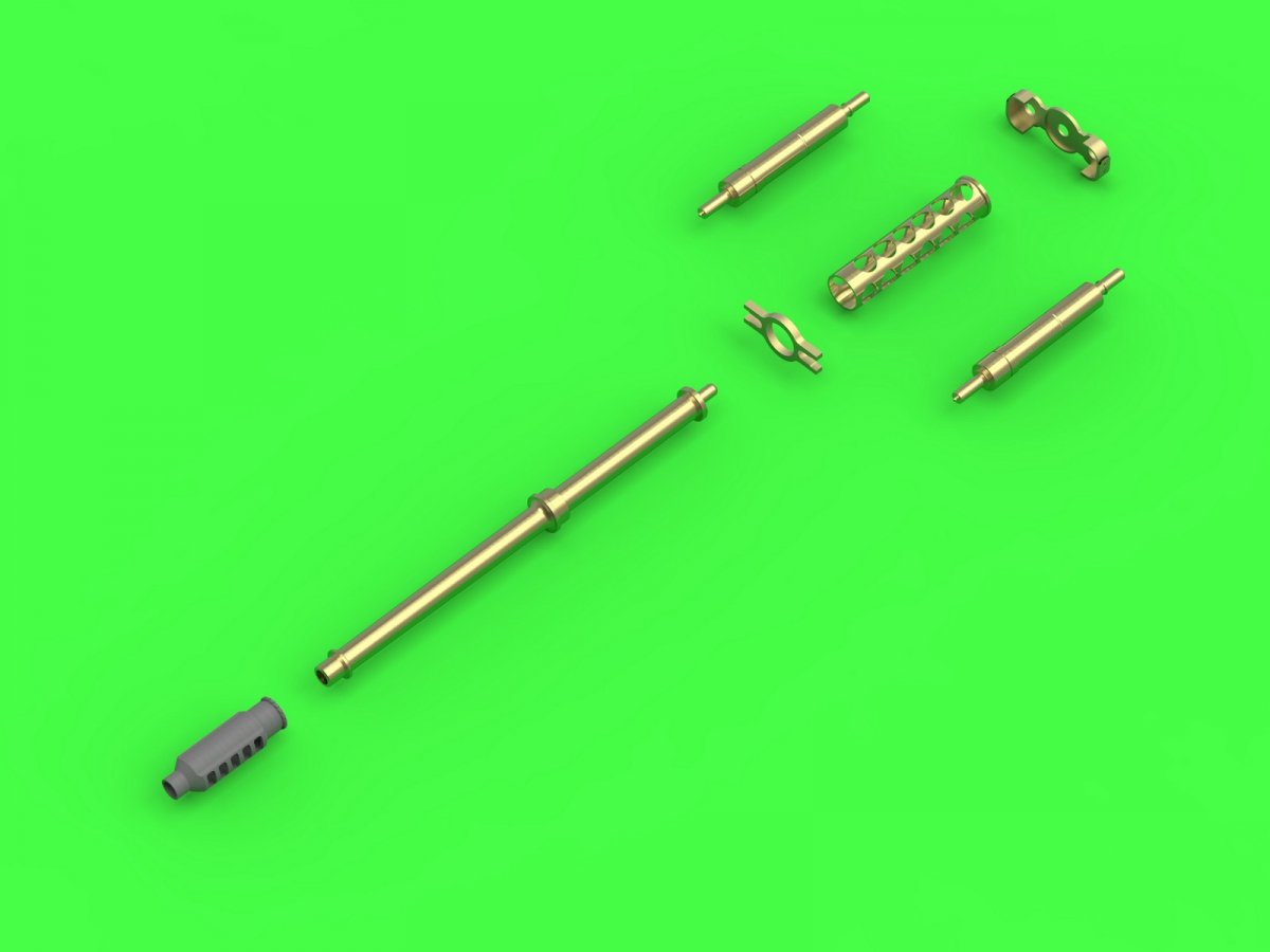 Master AM-32-092 AH-64 Apache - Canon mitrailleur M230 (30 mm), tubes Pitot et antenne de queue (résine, photodécoupe et pièces tournées) 1/32  – immagine 3