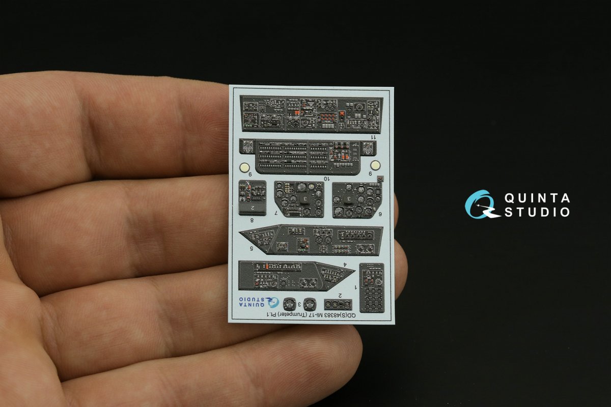 Intérieur imprimé en 3D et coloré sur papier décalcomanie Quinta Studio QD48383 Mi-17 (Trumpeter) 1/48 – Bild 7
