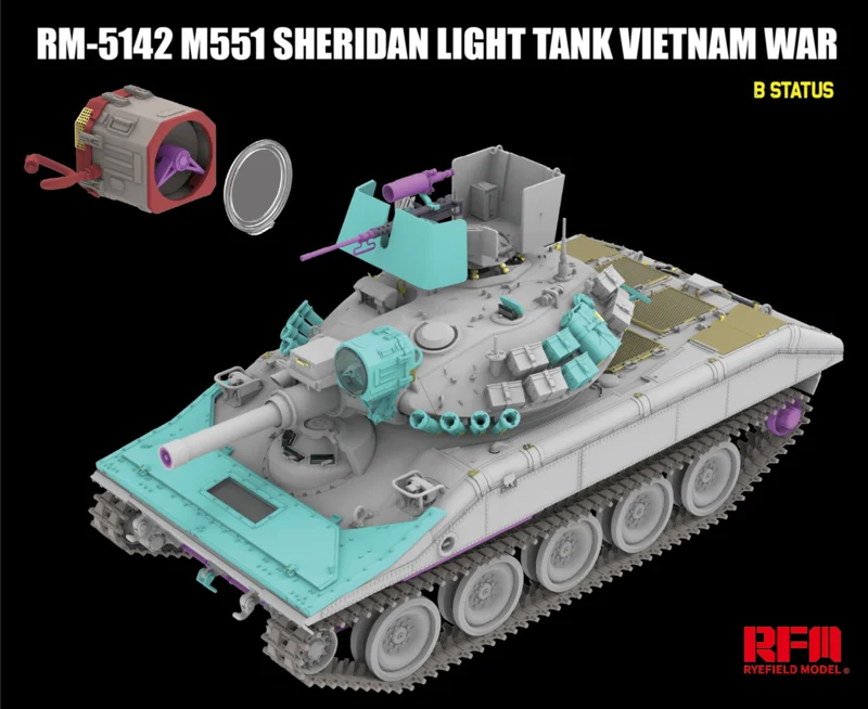 Rye Field Maquette 5142 M551 Char léger Sheridan Guerre du Vietnam 1/35 – Bild 6