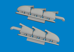 Eduard 672409 Spitfire Mk. V three-stacks exhaust fishtail PRINT Tamiya 1/72 – zdjęcie 4