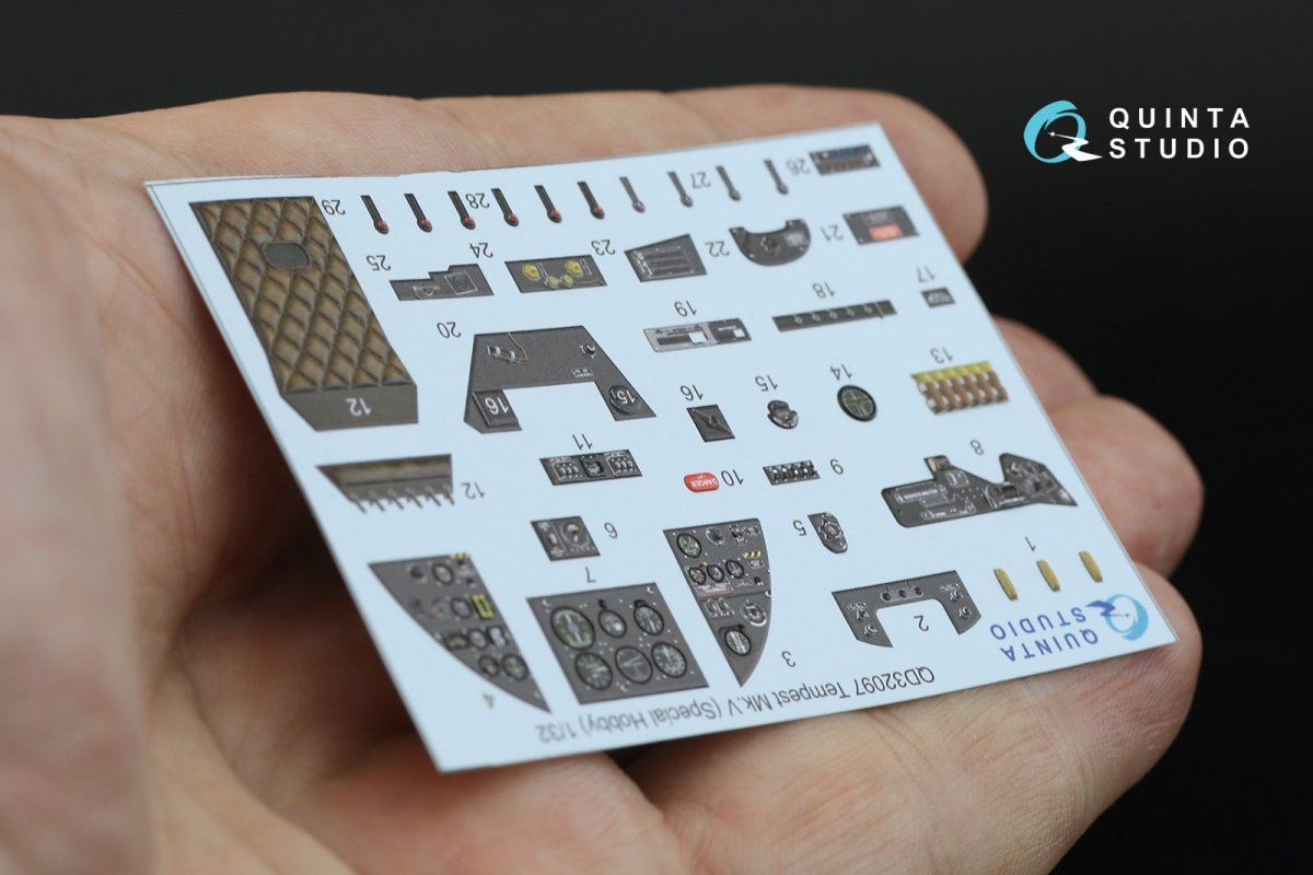 Intérieur imprimé en 3D et coloré sur papier décalcomanie Quinta Studio QD32097 Tempest Mk.V (Special Hobby/Revell) 1/32 – image 9
