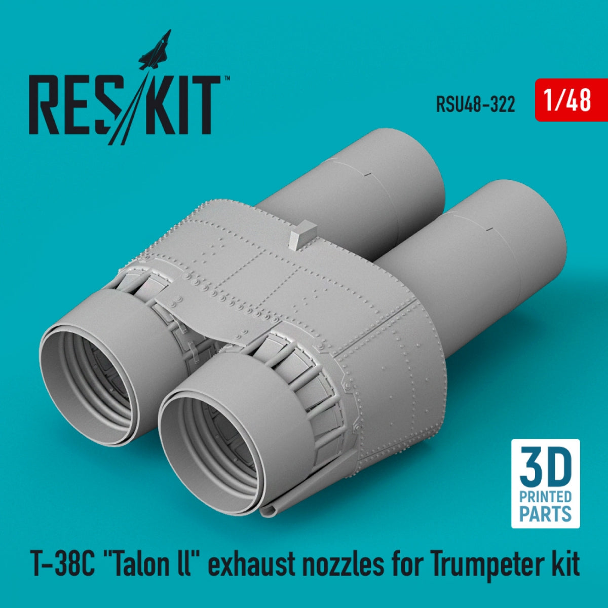 TUYAUX D'ÉCHAPPEMENT RESKIT RSU48-0322 T-38C « TALON LL » POUR MAQUETTE TRUMPETER (IMPRIMÉS EN 3D) 1/48 