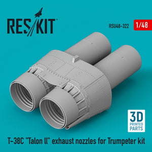 TUYAUX D&amp;#39;ÉCHAPPEMENT RESKIT RSU48-0322 T-38C « TALON LL » POUR MAQUETTE TRUMPETER (IMPRIMÉS EN 3D) 1/48
