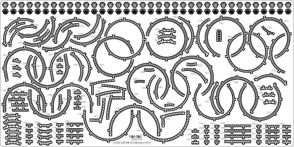 Pontos 23002F1 USS BB-63 Missouri 1945 Kit de détails (Pont en bois teinté teck) (1/200) – image 18
