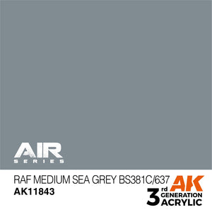 AK Interactive AK11843 RAF GRIS MER MOYEN BS381C/637 – AIR 17 ml