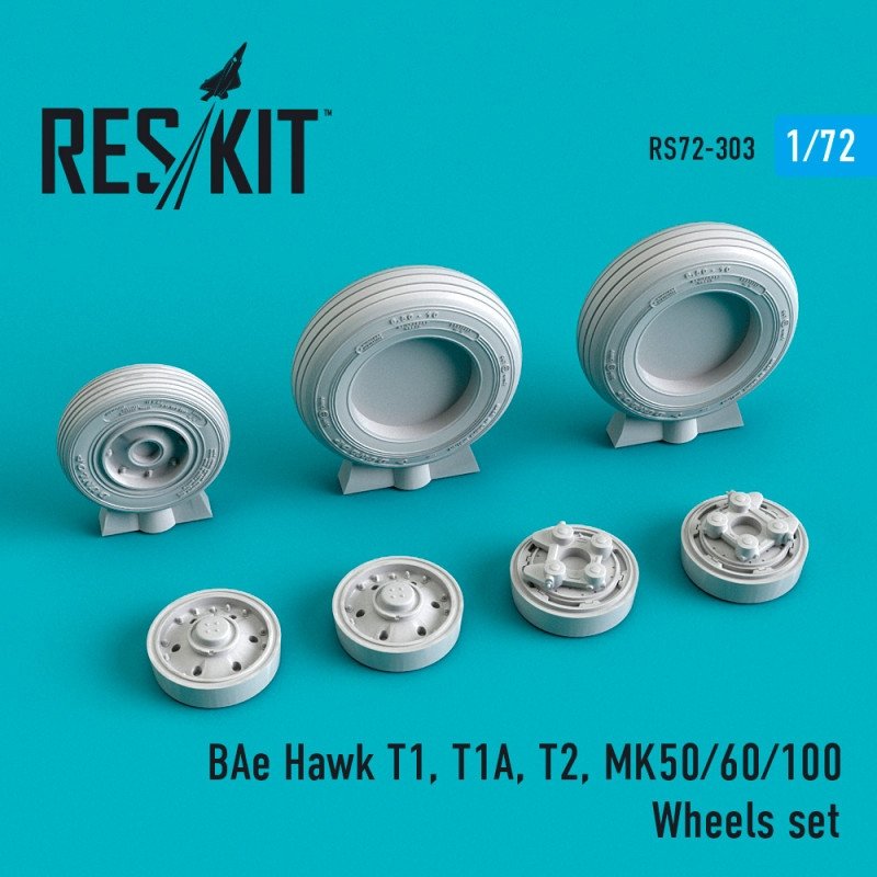 RESKIT RS72-0303 BAe Hawk T1, T1A, T2, MK50/60/100 Jeu de roues 1/72