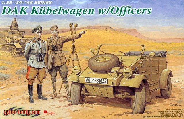 Dragon 6364 DAK Kubelwagen avec officiers