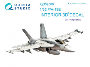 Intérieur imprimé en 3D et coloré sur papier décalcomanie Quinta Studio QD32080 F/A-18E (pour maquette Trumpeter) 1/32