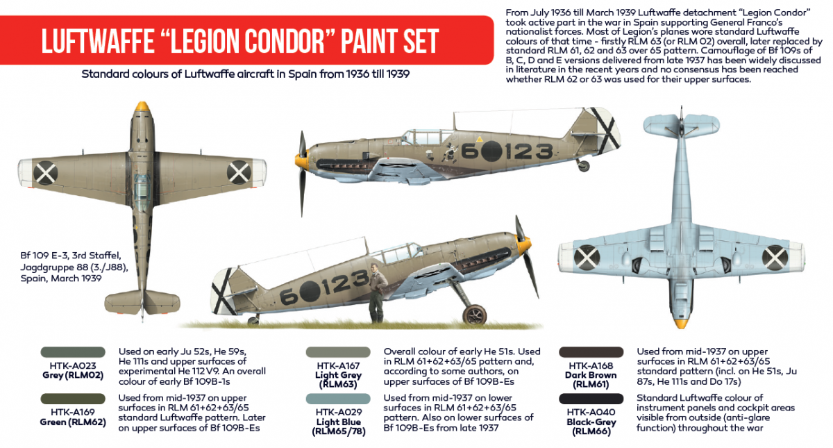 Hataka HTK-AS32 Luftwaffe &amp;quot;Légion Condor&amp;quot; set de peinture (6x17ml)  – immagine 2
