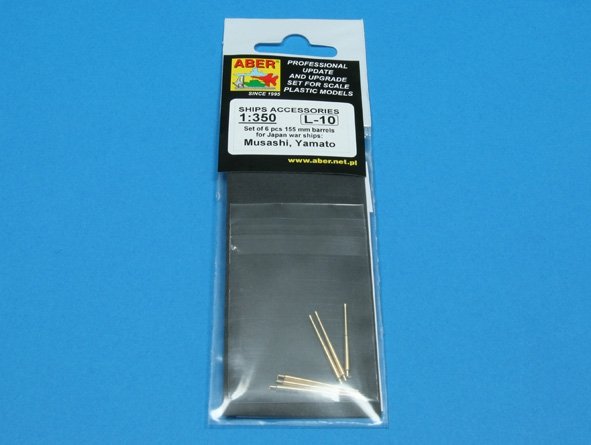 Aber 350L-10 Ensemble de 6 canons de 155 mm pour les navires japonais Yamato et Musashi (1/350) – image 4