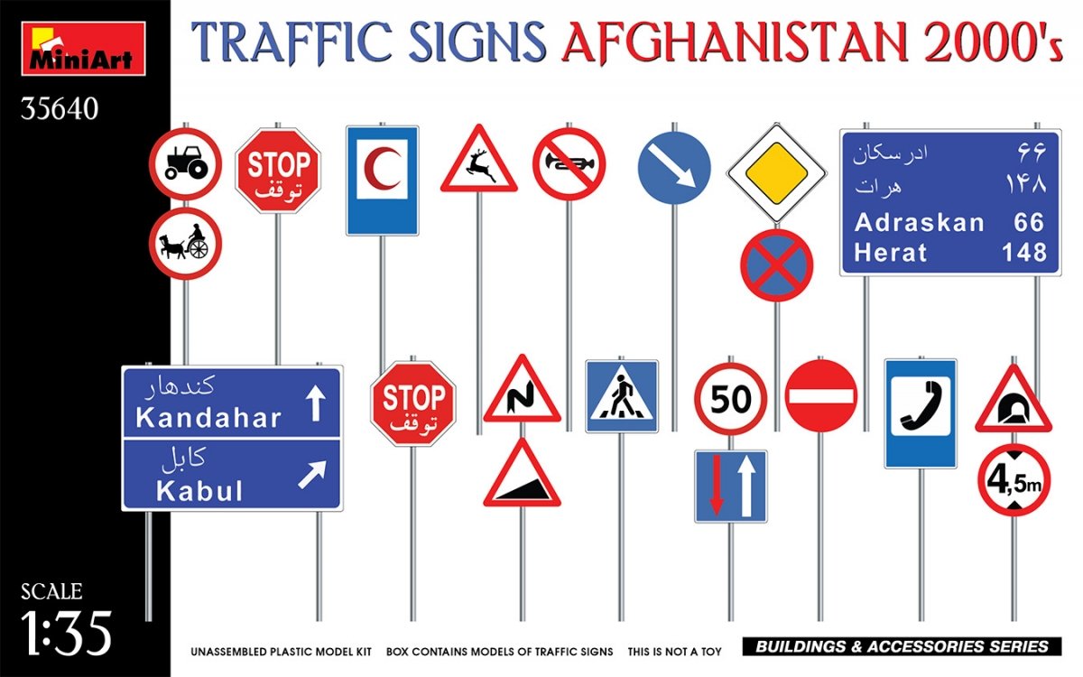 MiniArt 35640 TRAFFIC SIGNS AFGHANISTAN 2000's 1/35