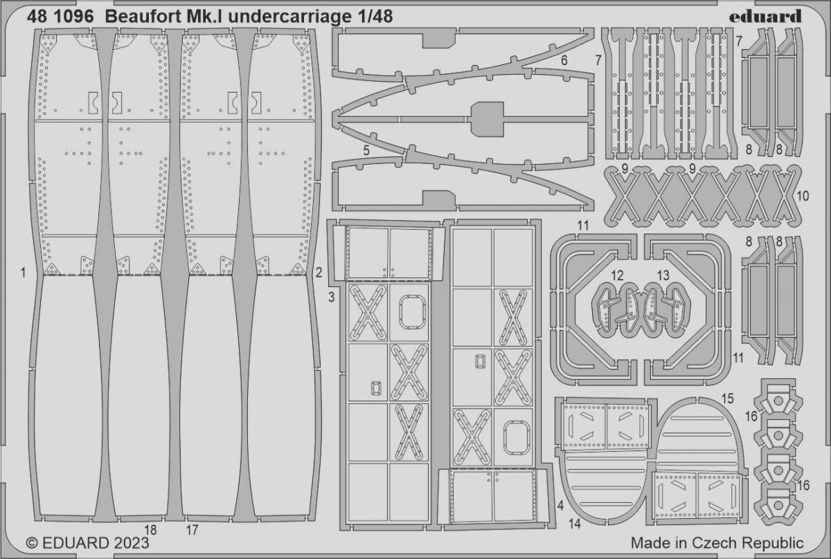 Eduard 481096 Beaufort Mk. et train d&amp;#39;atterrissage ICM 1/48