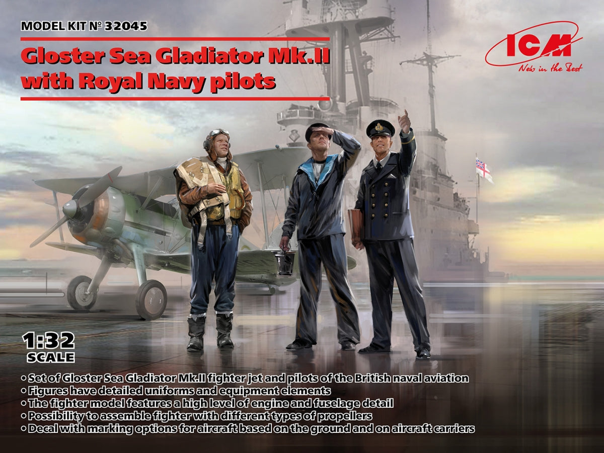 ICM 32045 Gloster Sea Gladiator Mk.II avec pilotes de la Royal Navy 1/32 – immagine 2