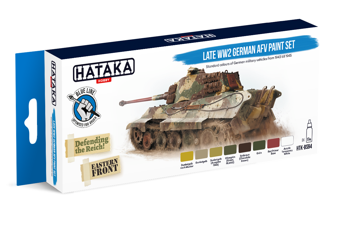 Hataka HTK-BS94 Ensemble de peinture AFV allemand de la fin de la Seconde Guerre mondiale (8x17 ml)