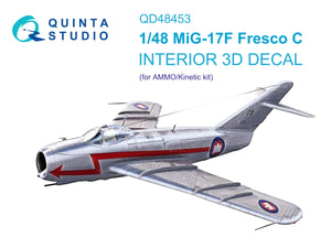Intérieur coloré imprimé en 3D pour MiG-17F (AMMO/Kinetic) par Quinta Studio QD48453, échelle 1/48
