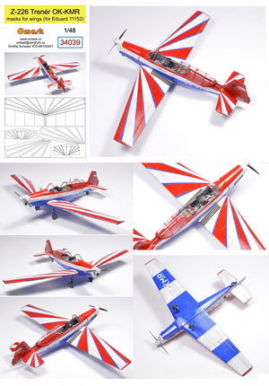 Masques Omask 34039 Z-226 Trakt OK-KMR pour ailes (Eduard 11143) 1/48 – imagen 2