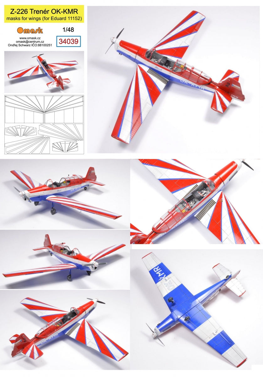 Masques Omask 34039 Z-226 Trakt OK-KMR pour ailes (Eduard 11143) 1/48 – imagen 2