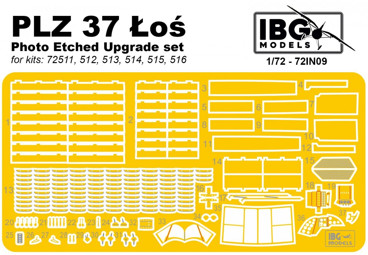 Kit d&amp;#39;amélioration IBG 72IN09 PZL 37 Moose au 1/72