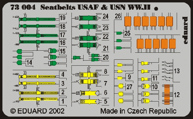 Eduard 73004 Seatbelts USAF &amp; USN WWII 1/72