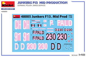 MiniArt 48005 Junkers F13. Milieu de production. Service allemand, polonais, suisse 1/48 – image 2