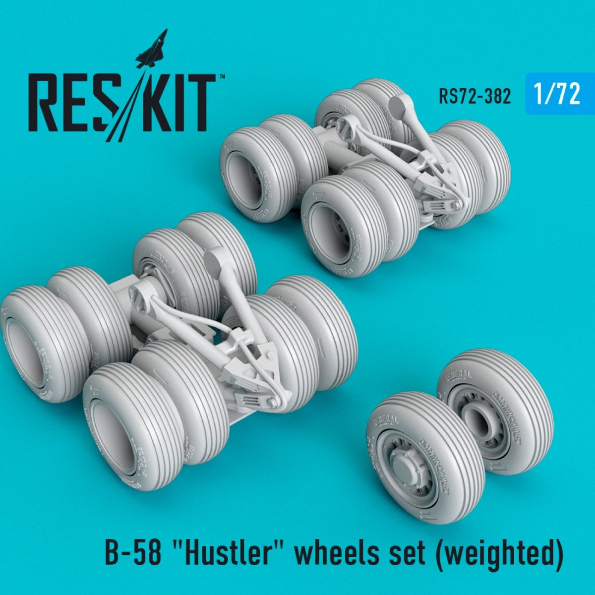 RESKIT RS72-0382 B-58 « HUSTLER » JEU DE ROUES (LESTÉES) 1/72