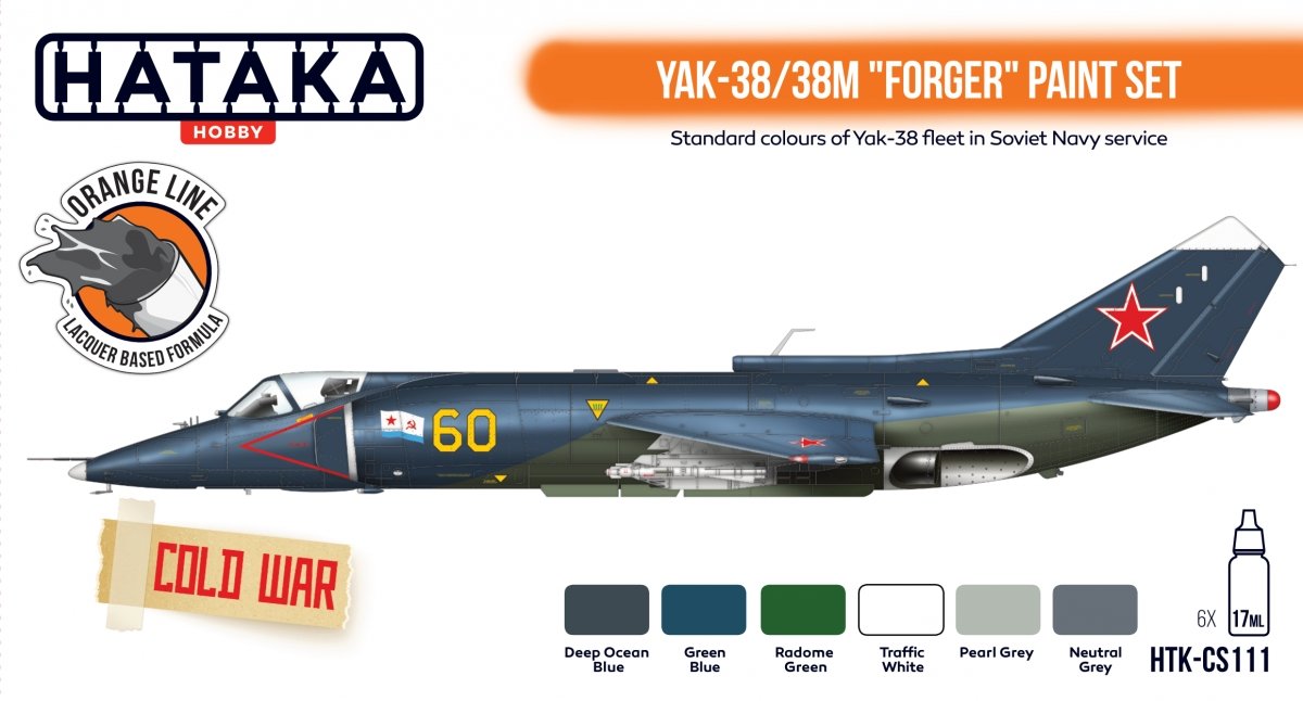 Hataka HTK-CS111 Yak-38/38M Kit de peinture "Forger" (6x17ml)