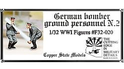 Maquette Copper State Models F32-020 Personnel au sol d&amp;#39;un bombardier allemand N°2 1/32