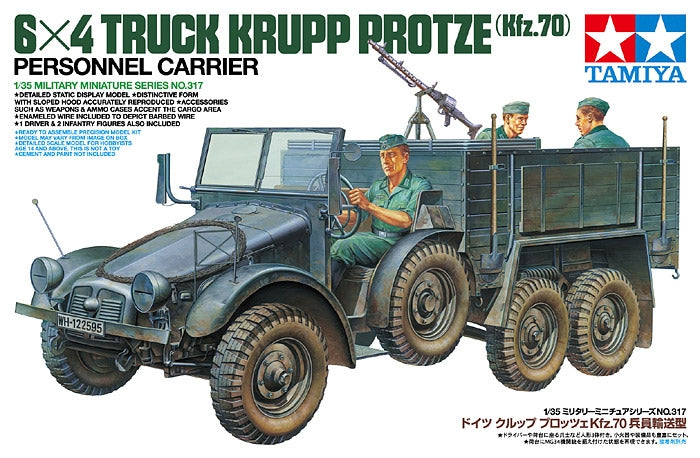 Tamiya 35317 6X4 camion Krupp Protze (Kfz.70) transporteur de personnel (1/35) – image 2