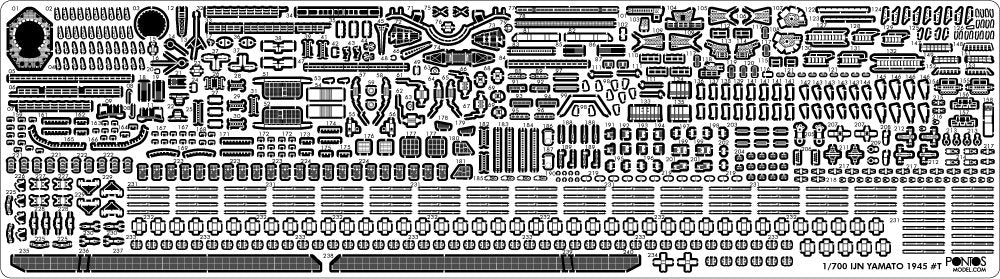 Pontos 70002R1 Cuirassé japonais Yamato 1945 (Nouveau moule, coque complète) 1/700 – imagen 8